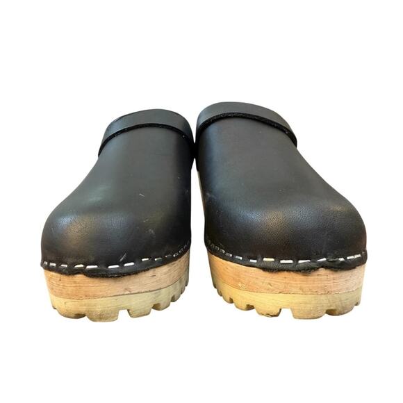 Lotta's from Stockholm High Heel Classic Wood Clog Black Women size 41 US 9.5 - Picture 4 of 8